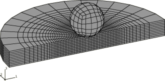 刚性弹丸对板材的侵彻分析（ABAQUS 6.16帮助文档第2.1.3节）的图4